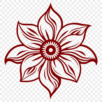 A realistic illustration of a single wild flower with petals and center, suitable for graphic design.