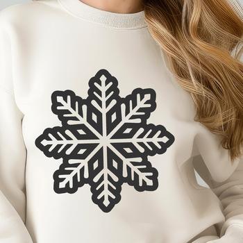 A delicate, intricate snowflake design made from vector graphics.