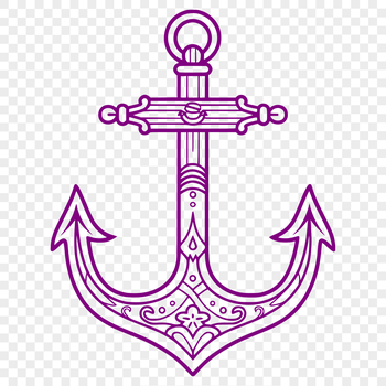 Ornate nautical anchor design made from vector shapes