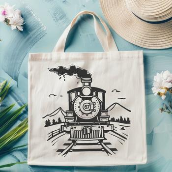 A stylized illustration of a train, suitable for cutting out or printing.
