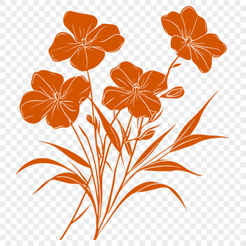 Vector illustration of a single wild flower with detailed petals in an isolated background.