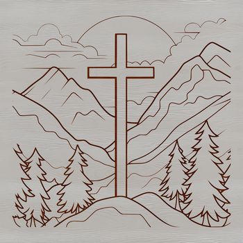 A vector graphic representation of a Christian crucifix symbol, suitable for various design applications.