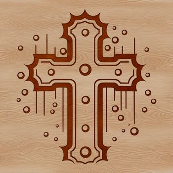 A detailed vector illustration of a traditional Christian crucifix symbol.