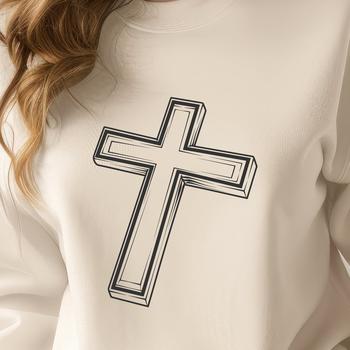 A traditional religious symbol featuring an ornate cross with a central figure.