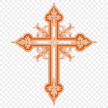 Ornate cross design made from vector shapes, suitable for various digital and crafting applications.