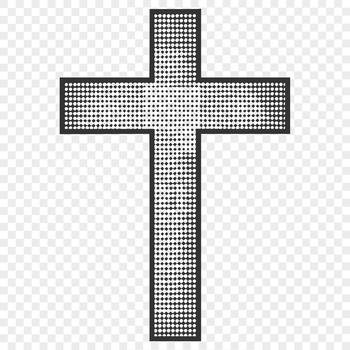 A traditional Christian icon featuring a crucified figure, commonly used in worship and devotional settings.