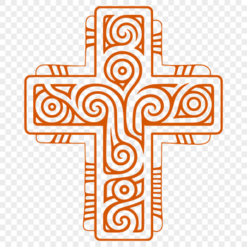 Ornate cross with intricate details, suitable for vector art designs.