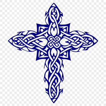 A ornate cross with intricate details, used in various religious contexts.
