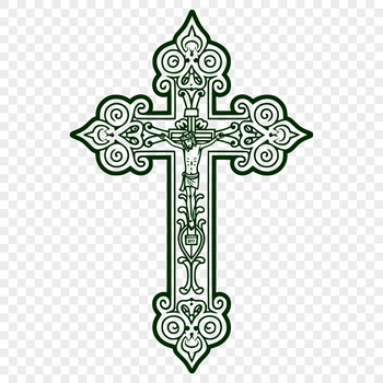 A traditional ornate crucifix with intricate design, suitable for various contexts.