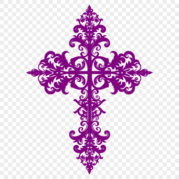 Religious iconography featuring an ornate cross design in vector format.