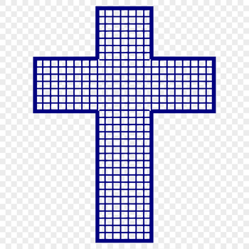 A simple vector illustration of a traditional crucifix with intricate details.