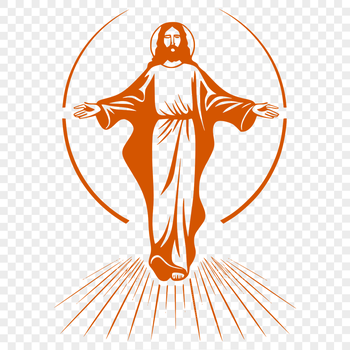 A simple cross with outstretched arms, representing Christian faith.