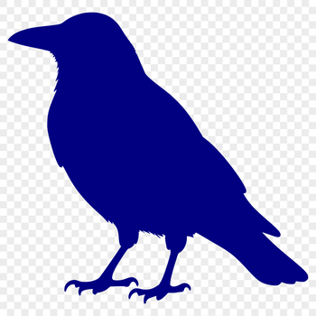 Illustration of a Crow bird in silhouette form.