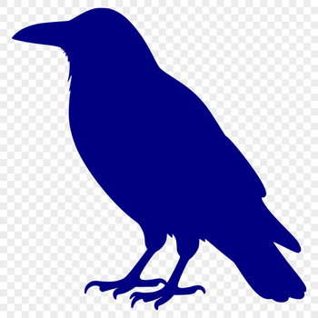 A realistic illustration of a crow in silhouette, suitable for use as a cutting file or vector art.