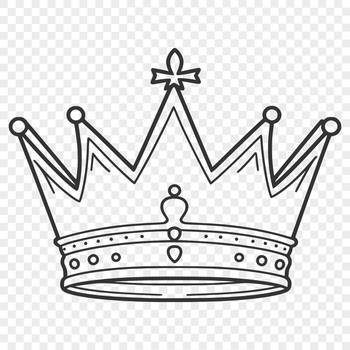 SVG Vector Crown Design with intricate details suitable for digital cutting machines like Cricut.