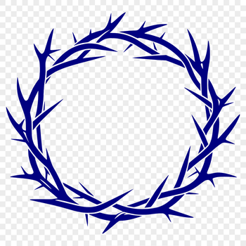 A detailed illustration of the Crown of Thorns, a Christian symbol of suffering and sacrifice.