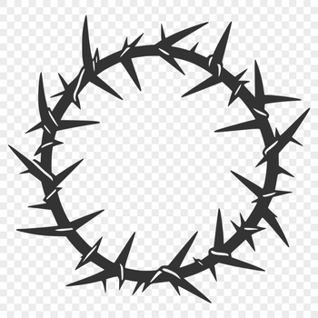 A vector illustration of the Crown of Thorns from Christian tradition, a crown worn by Jesus Christ before his crucifixion.