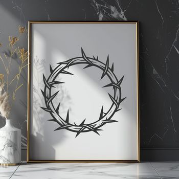 A digital representation of the Crown of Thorns, a significant symbol in Christianity.