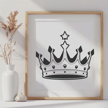 A vector illustration of a crown in various digital file formats including SVG and PDF.
