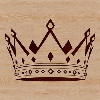 A detailed illustration of a royal crown with intricate design elements.