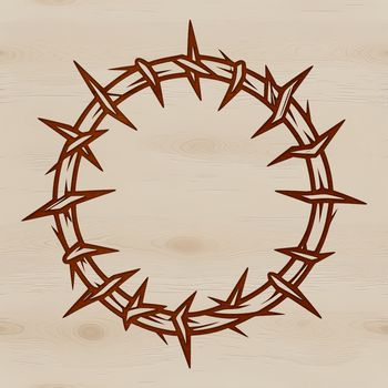 A crown of thorns symbolizing religious significance in Christian tradition, created as a vector graphic.