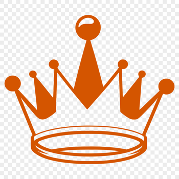 A vector graphic representation of a regal crown design element.