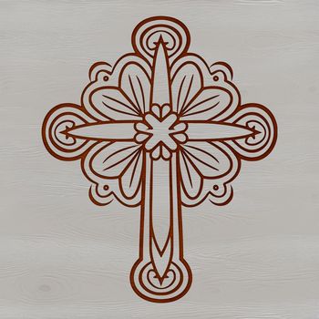 A simple, geometric representation of a religious symbol featuring intersecting bars, often used in various contexts.