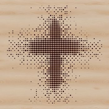 A stylized vector image of a Christian crucifix with intricate details, suitable for various uses.