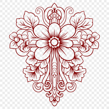 Ornate Crucifix Digital Drawing