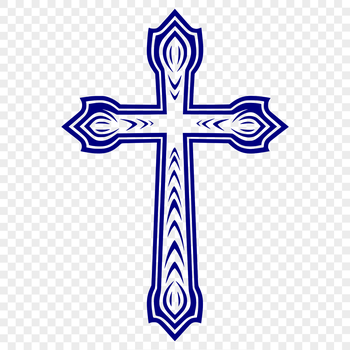 Religious cross icon in vector format, suitable for various design applications.