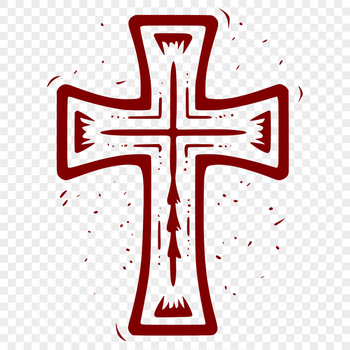 A simple vector representation of a crucifix with a horizontal bar and vertical beam.