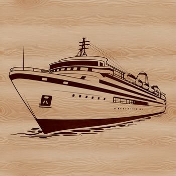 A sleek nautical vessel sailing across the ocean, perfect for vector art designs.
