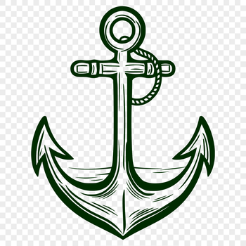 A 3D nautical anchor illustration in vector format.