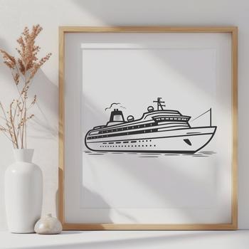 Unique Cruise Ship In SVG & DXF