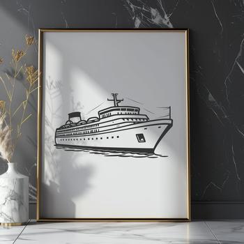 Artistic Cruise Ship Clip Art