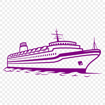 Illustration of a cruise ship at sea, designed for vector graphics and digital designs.