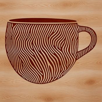 A simple design of a standard coffee cup for crafting and design projects.