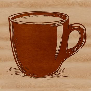 Illustrated cup design vector graphic for digital cutting machines and craft projects.