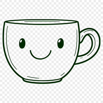 A simple vector design of a standard coffee cup.