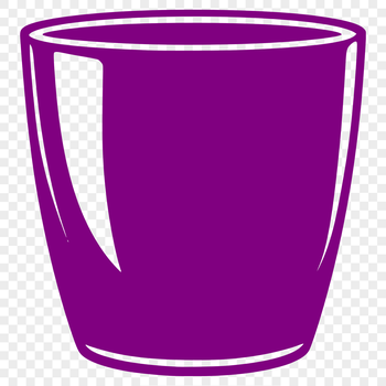 A digital illustration of a cup made from vector lines and shapes.