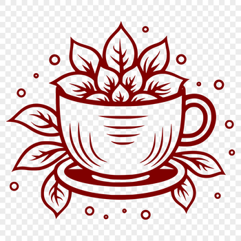 Vector design for a decorative cup with clean lines and geometric shape.