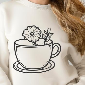 A simple cup illustration made from vector shapes, suitable for various designs and projects.