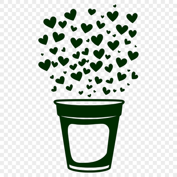A minimalist cup design featuring love hearts, ideal for digital crafting and DIY projects.