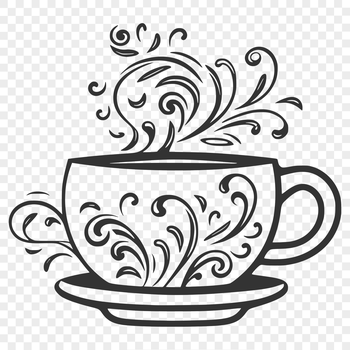 A simple cup design made from vector shapes, ideal for digital art and craft projects.