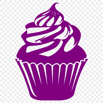 Cupcake clip art design made from vector shapes, ideal for digital cutting machines.
