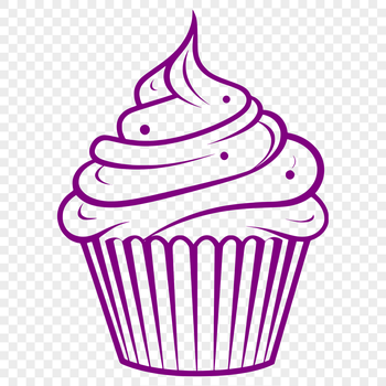 A single-tiered cupcake with creamy frosting and sprinkles, designed as a vector graphic.