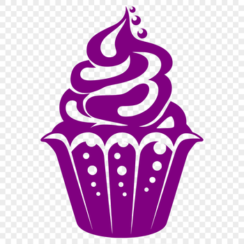 SVG illustration of a single cupcake on a white background