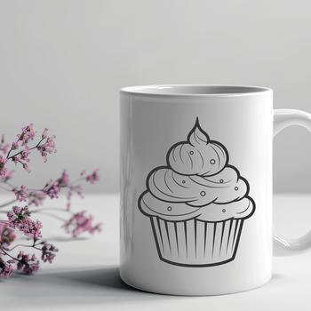 A colorful cupcake design in vector format.