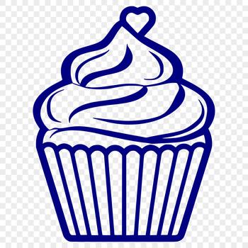 A simple line drawing of a cupcake, ideal for crafting and design projects.