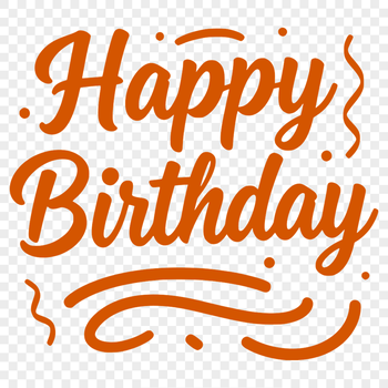 Simple vector illustration of a birthday message in bold, playful font.